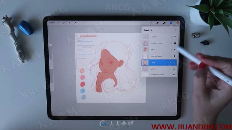 iPad中绘制卡通女性角色数字绘画视频教程 CG 第9张