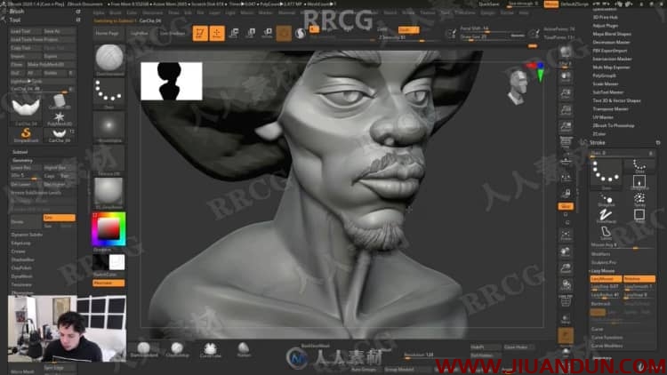 ZBrush个性角色半身像数字雕刻实例制作视频教程 3D 第4张