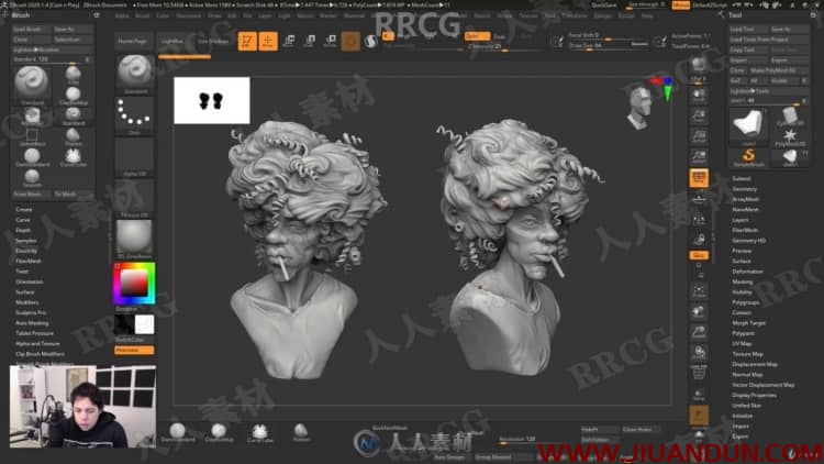 ZBrush个性角色半身像数字雕刻实例制作视频教程 3D 第5张