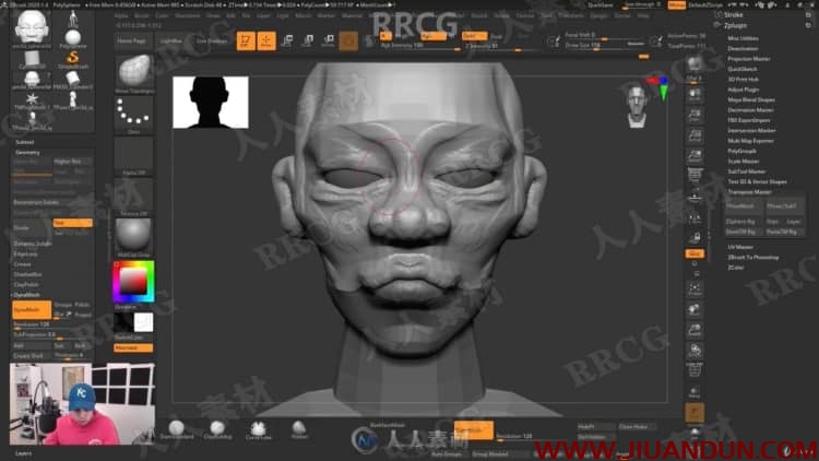 ZBrush个性角色半身像数字雕刻实例制作视频教程 3D 第7张