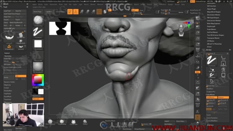 ZBrush个性角色半身像数字雕刻实例制作视频教程 3D 第8张