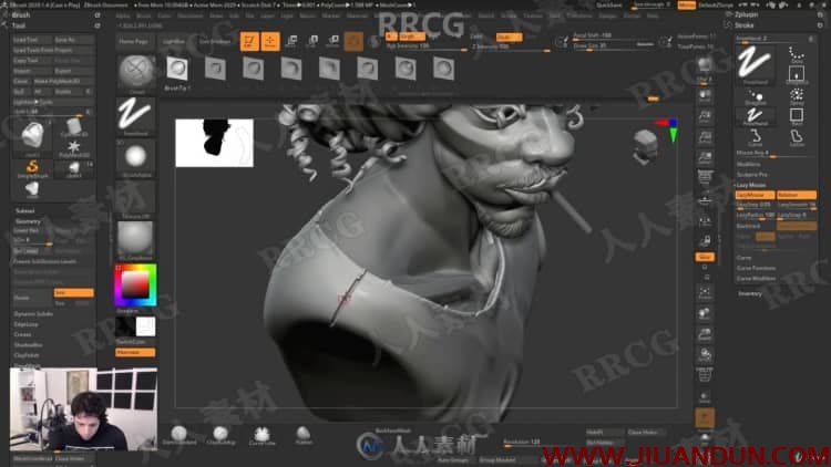 ZBrush个性角色半身像数字雕刻实例制作视频教程 3D 第10张