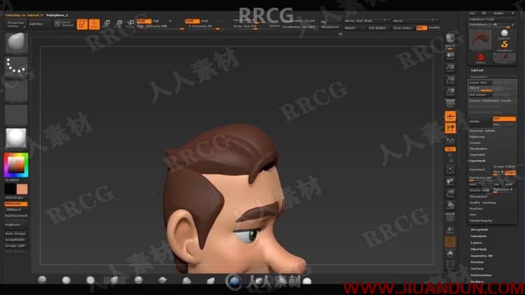ZBrush人物头像精细雕刻建模实例制作视频教程 CG 第5张