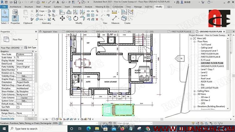 Revit初学者建筑物工程图绘制建模视频教程 C4D 第2张