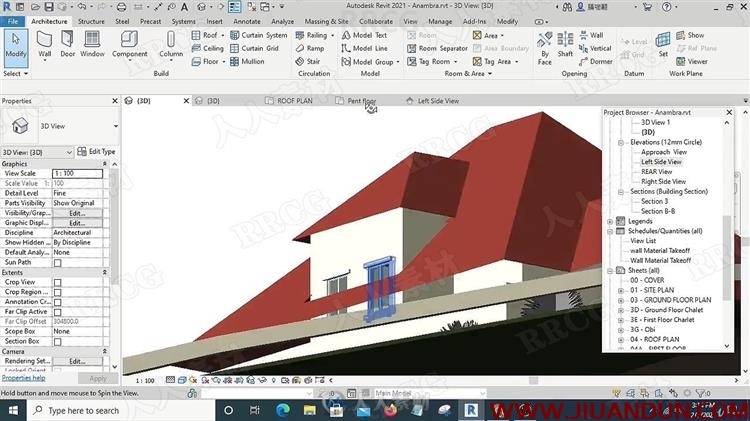 Revit初学者建筑物工程图绘制建模视频教程 C4D 第16张