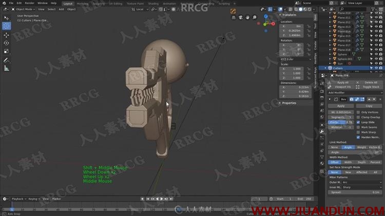 Blender科幻游戏激光枪硬表面建模完整制作视频教程 3D 第5张