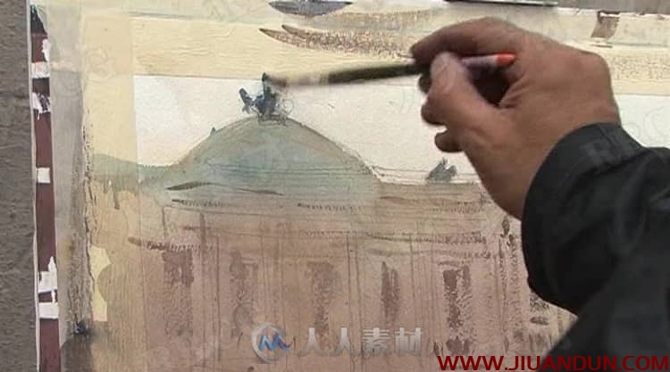阿尔瓦罗画师巴黎风景写生水彩传统手绘视频教程 CG 第11张