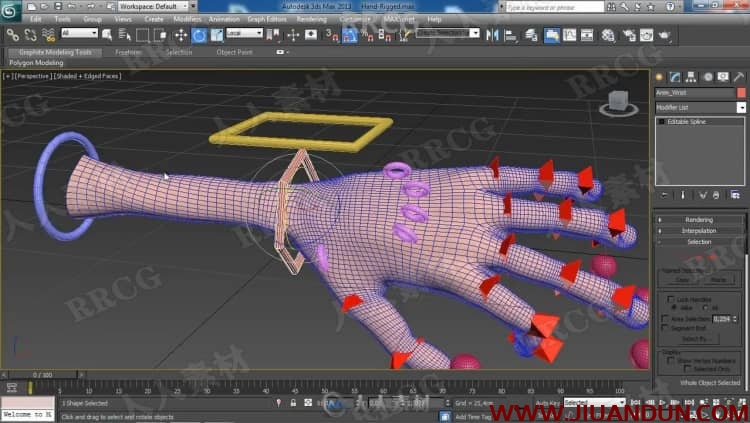 3dsmax手部骨骼关节控制动画技术训练视频教程 3D 第5张