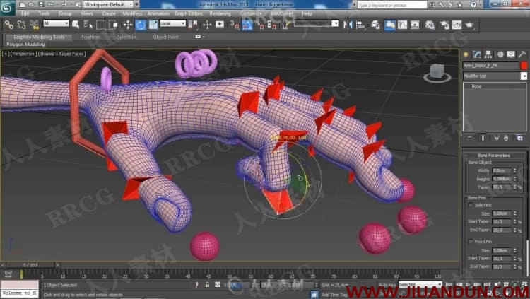 3dsmax手部骨骼关节控制动画技术训练视频教程 3D 第9张