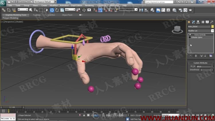 3dsmax手部骨骼关节控制动画技术训练视频教程 3D 第11张