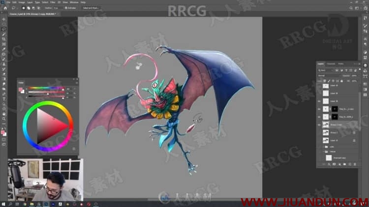 飞空蝙蝠怪兽概念设计角色数字绘画视频教程 PS教程 第4张