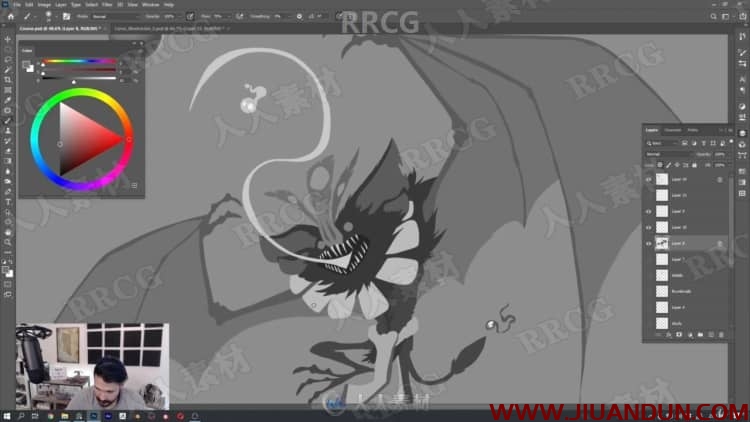 飞空蝙蝠怪兽概念设计角色数字绘画视频教程 PS教程 第8张