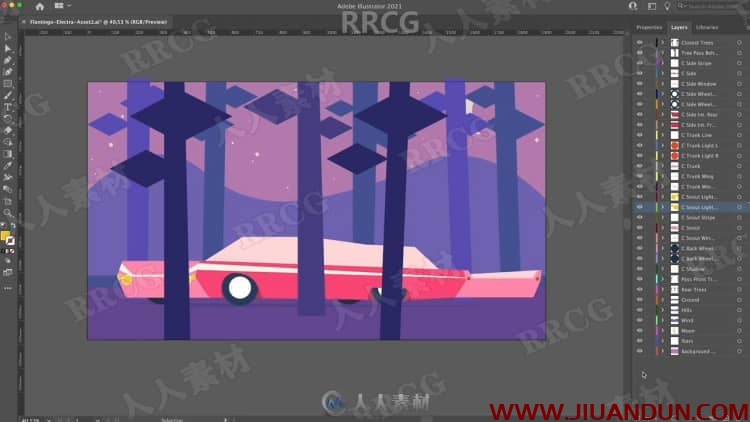 AE卡通汽车2.5D动画实例制作视频教程 AE 第4张