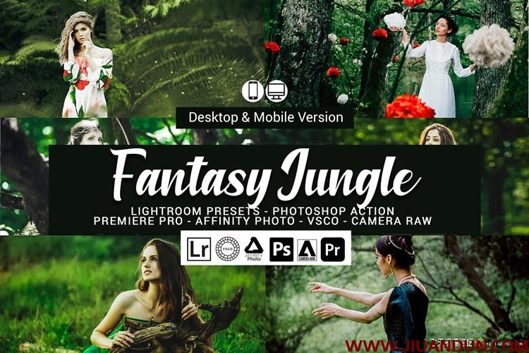 幻想丛林情绪人像Lightroom预设手机APP滤镜Fantasy Jungle Presets LR预设 第1张