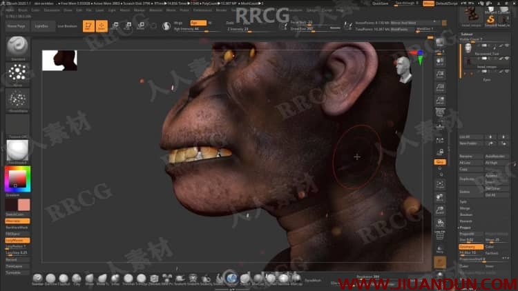 ZBrush黑猩猩雕刻制作完整流程视频教程 PS教程 第11张