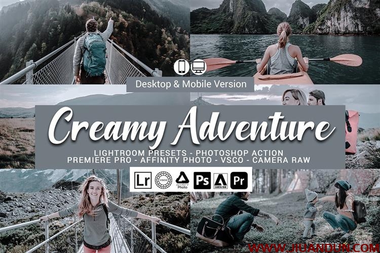 奶油色调旅拍冒险Lightroom预设手机APP滤镜Creamy Adventure Presets LR预设 第1张
