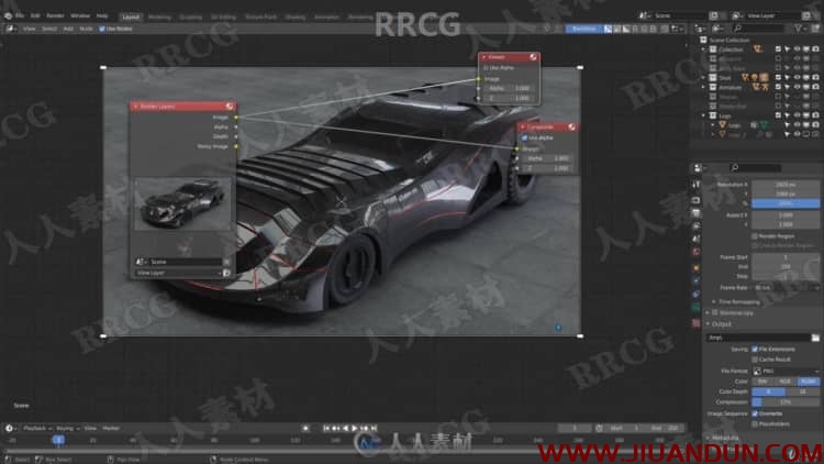 Blender蝙蝠侠战车实例制作完整工作流程视频教程 3D 第20张