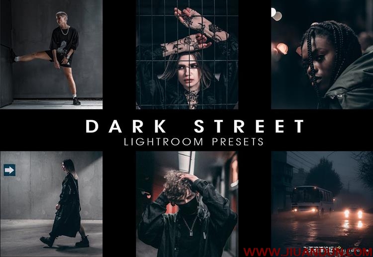 夜景街拍黑暗电影质感色调Lightroom预设手机APP预设Dark street presets LR预设 第1张