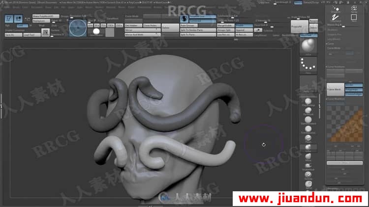 ZBrush生物半身像概念艺术雕刻设计流程视频教程 3D 第2张