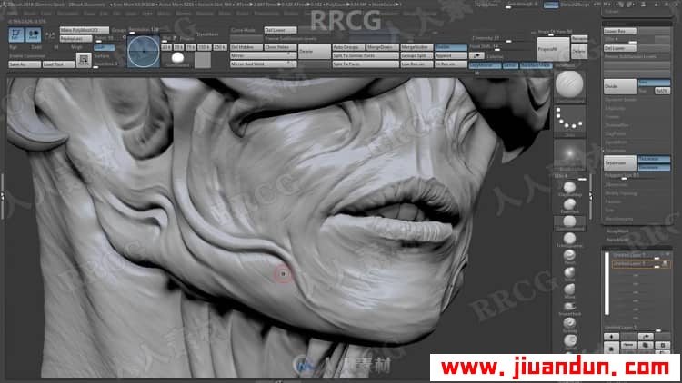 ZBrush生物半身像概念艺术雕刻设计流程视频教程 3D 第7张