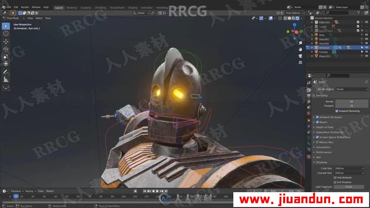 Blender钢铁巨人机器人完整制作工作流程视频教程 3D 第12张