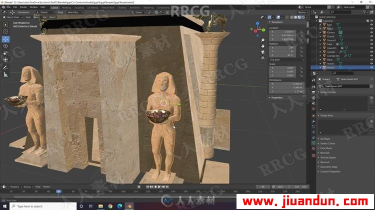 Blender失落的神庙完整实例制作工作流视频教程 3D 第10张