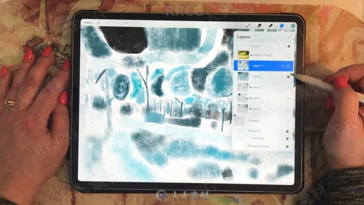 iPad中创作抽象风格数字绘画过程视频教程 PS教程 第6张