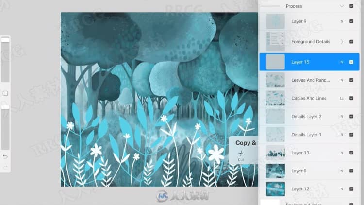iPad中创作抽象风格数字绘画过程视频教程 PS教程 第9张