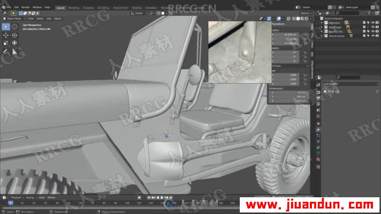 Blender二战越野吉普车完整实例制作视频教程 3D 第7张