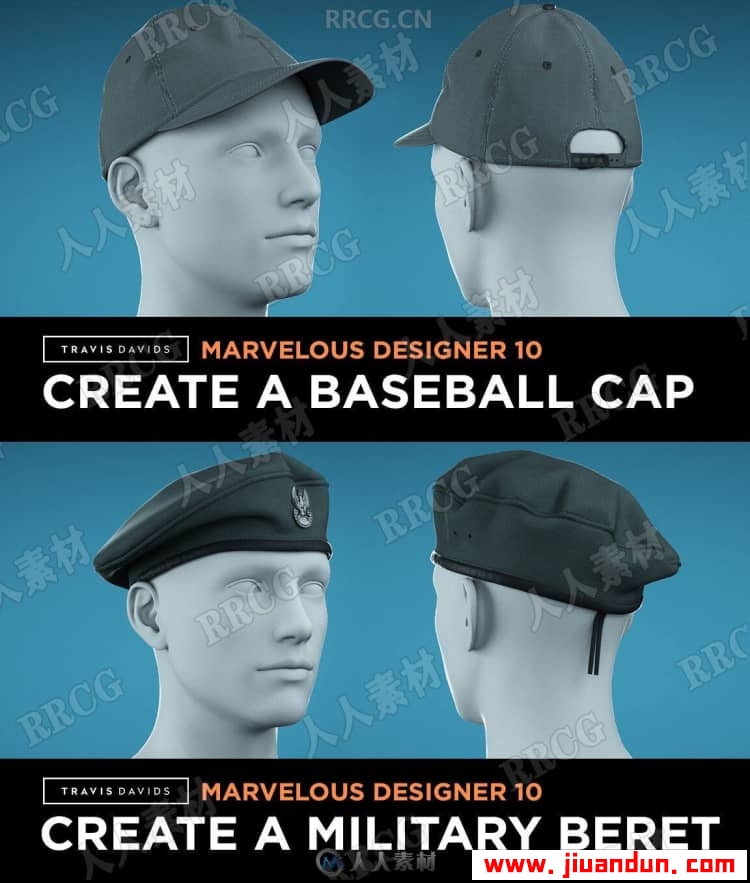 Marvelous Designer真实帽子头饰硬质织物实例制作 design others 第3张