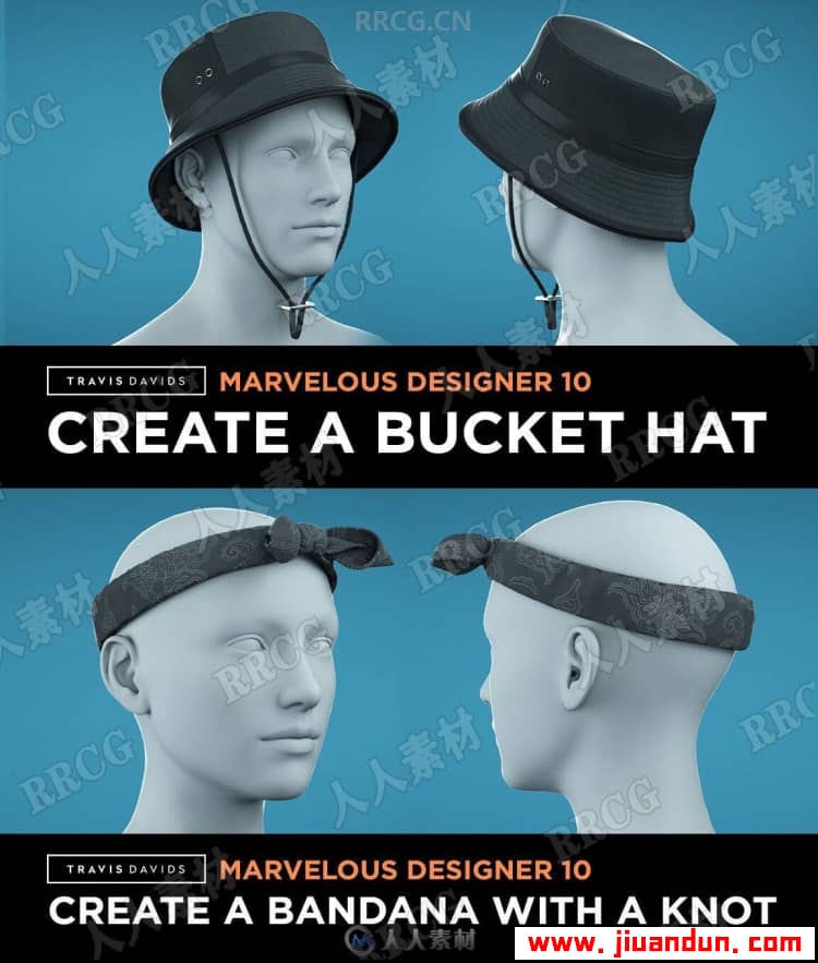 Marvelous Designer真实帽子头饰硬质织物实例制作 design others 第6张