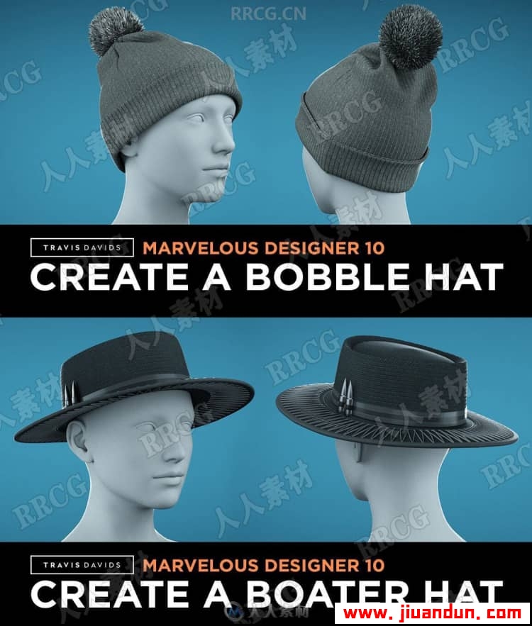 Marvelous Designer真实帽子头饰硬质织物实例制作 design others 第10张