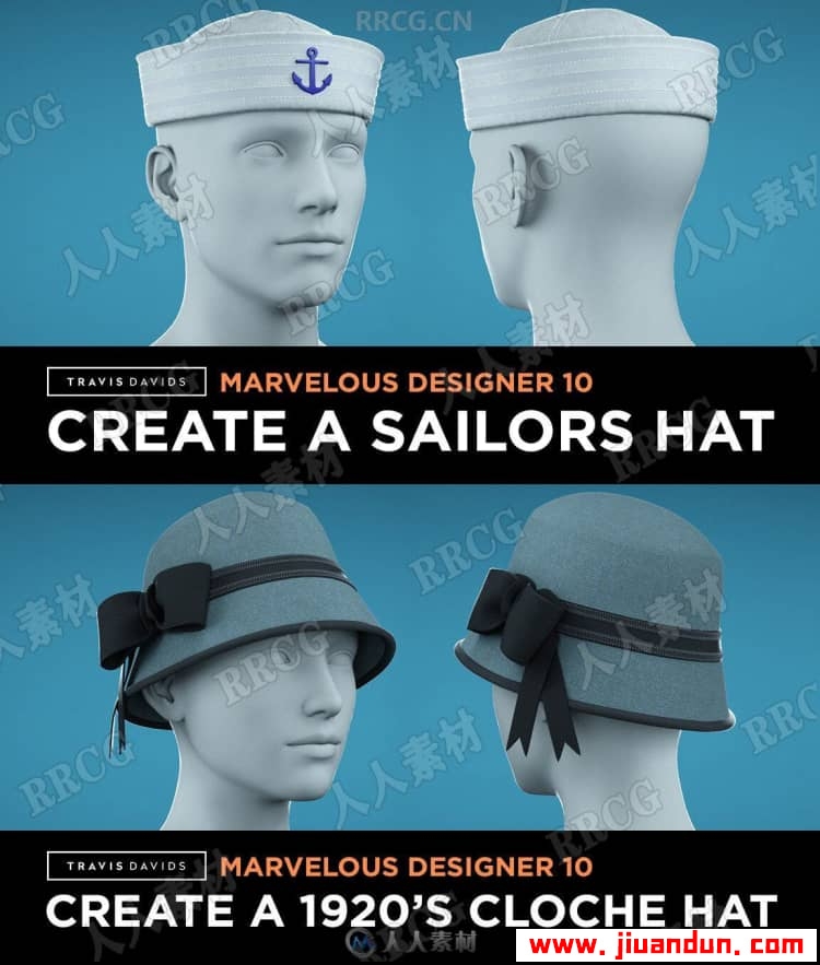 Marvelous Designer真实帽子头饰硬质织物实例制作 design others 第13张