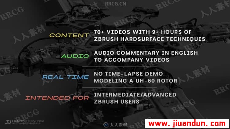 ZBrush制作UH-60通用直升机螺旋桨硬表面建模视频教程 3D 第7张