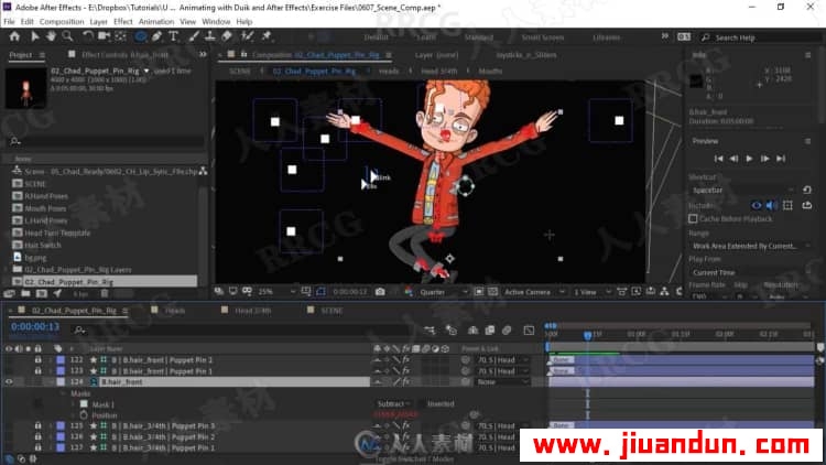 AE2D卡通人物装配动画制作技能培训视频教程 AE 第14张