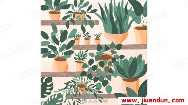 Procreate再iPad中创建平面自然植物插图视频教程 design others 第6张