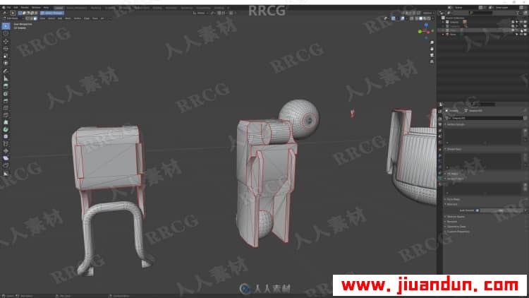 Blender科幻游戏机器人完整制作工作流程视频教程 3D 第11张