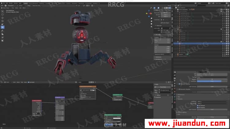 Blender科幻游戏机器人完整制作工作流程视频教程 3D 第16张