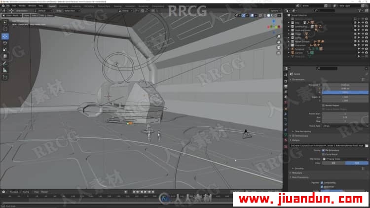 Blender太空飞船登陆动画制作完整工作流程视频教程 3D 第2张