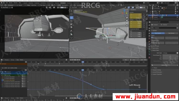 Blender太空飞船登陆动画制作完整工作流程视频教程 3D 第10张