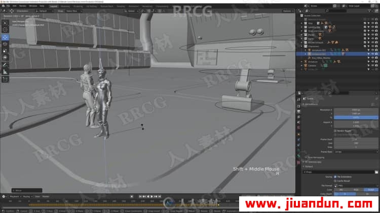 Blender太空飞船登陆动画制作完整工作流程视频教程 3D 第12张
