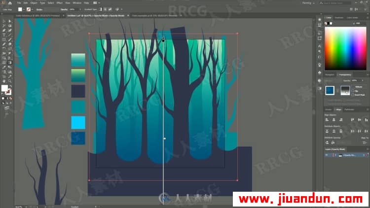 Illustrator制作梦幻剪影森林插图视频教程 AI 第10张