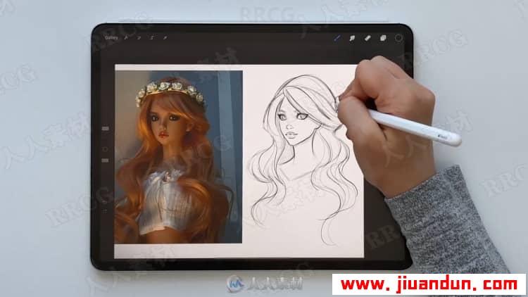 卡通动画美丽女性角色数字绘画视频教程 CG 第6张