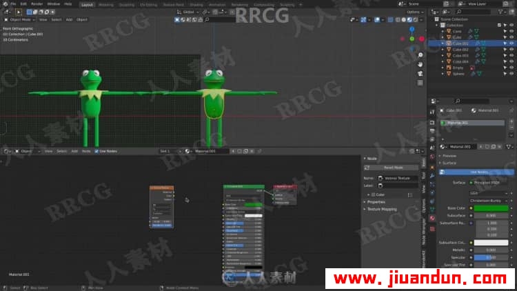 Blender小青蛙角色完整实例制作工作流程视频教程 3D 第9张