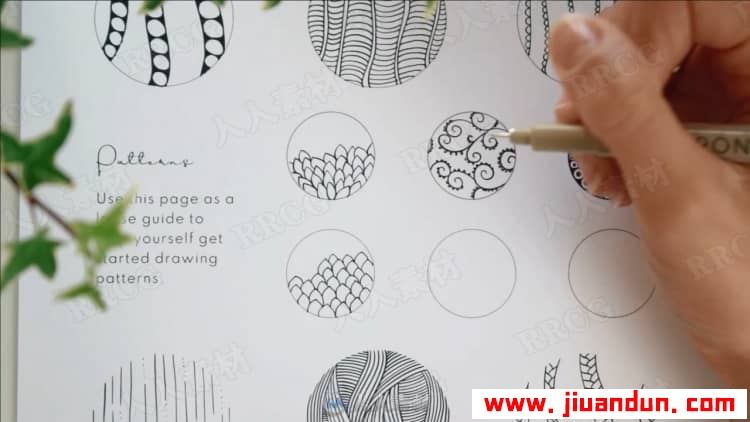 民族风植物手绘平面插图传统绘画视频教程 CG 第8张