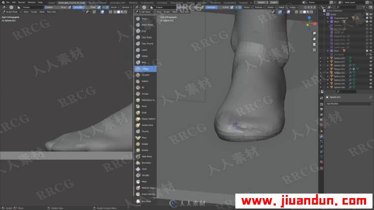 Blender男性人体解剖形态全身造型雕刻技术视频教程 3D 第6张