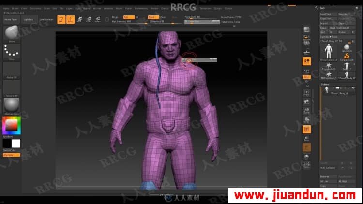 ZBrush游戏角色肖像逼真骨骼肌肉视制作频教程第二季 3D 第23张