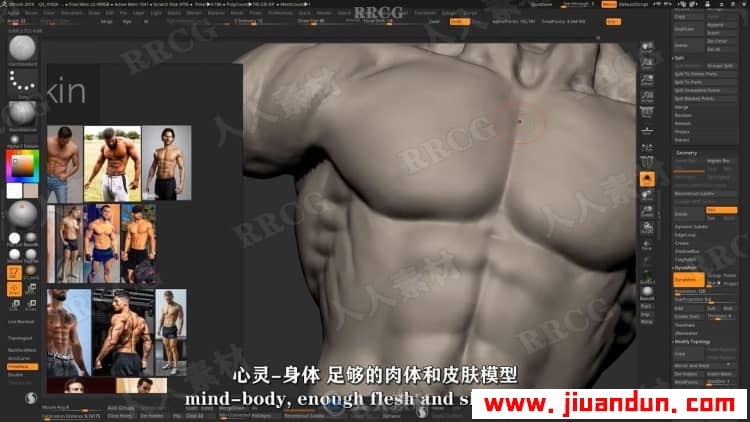 【中文字幕】Zbrush男性动作解剖学雕刻大师级完整训练视频教程 3D 第10张