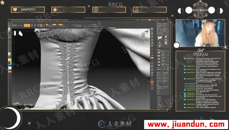 ZBrush 3dsmax SP多利亚哥特式服装的设计建模与贴图制作视频教程 3D 第13张