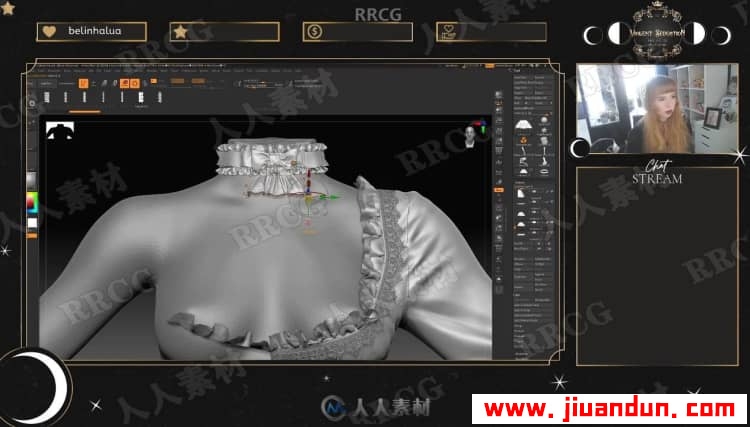 ZBrush 3dsmax SP多利亚哥特式服装的设计建模与贴图制作视频教程 3D 第19张